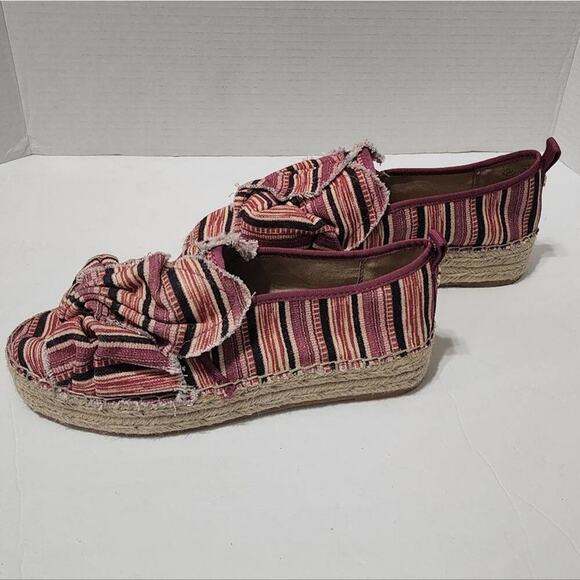 SAM Edelman Pink Black Pattern Cabrera Fabric Espadrille Women's US 8.5M - Picture 6 of 9